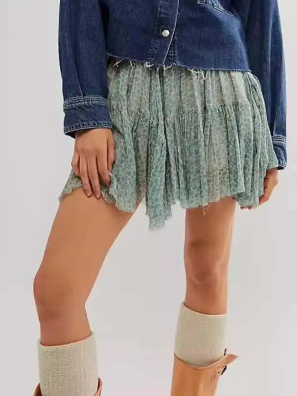 Comfy Mesh Printed Skirt