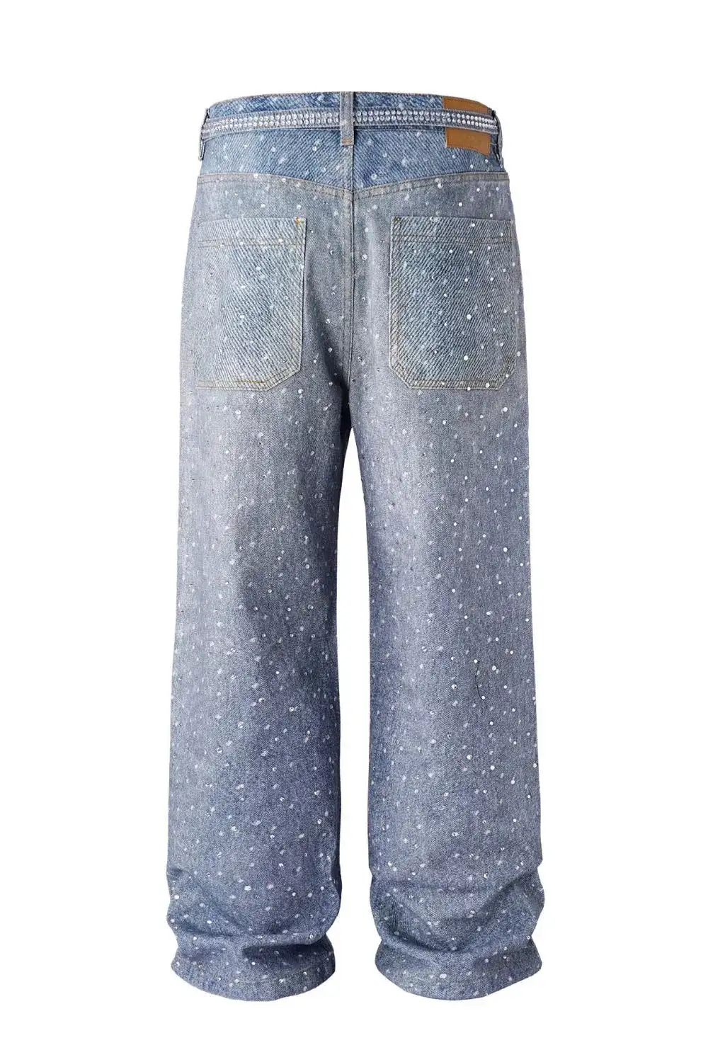 Washed Rhinestone Jeans with Rhinestone Belt