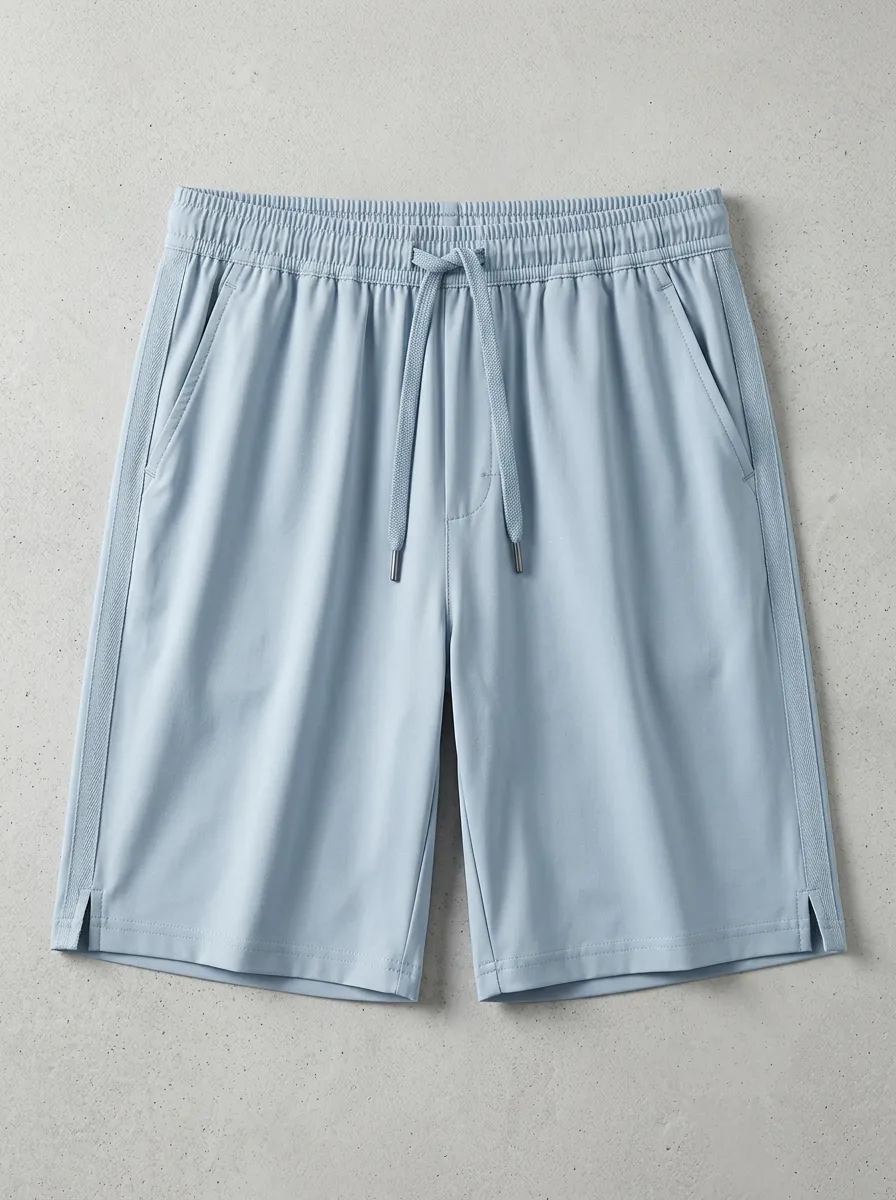 Sport-Inspired Ice-Silk Elastic-Waist Stretch Shorts