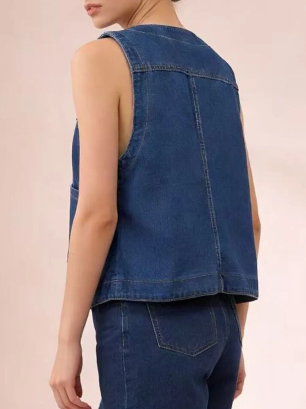 Plus Size Button-down Vest