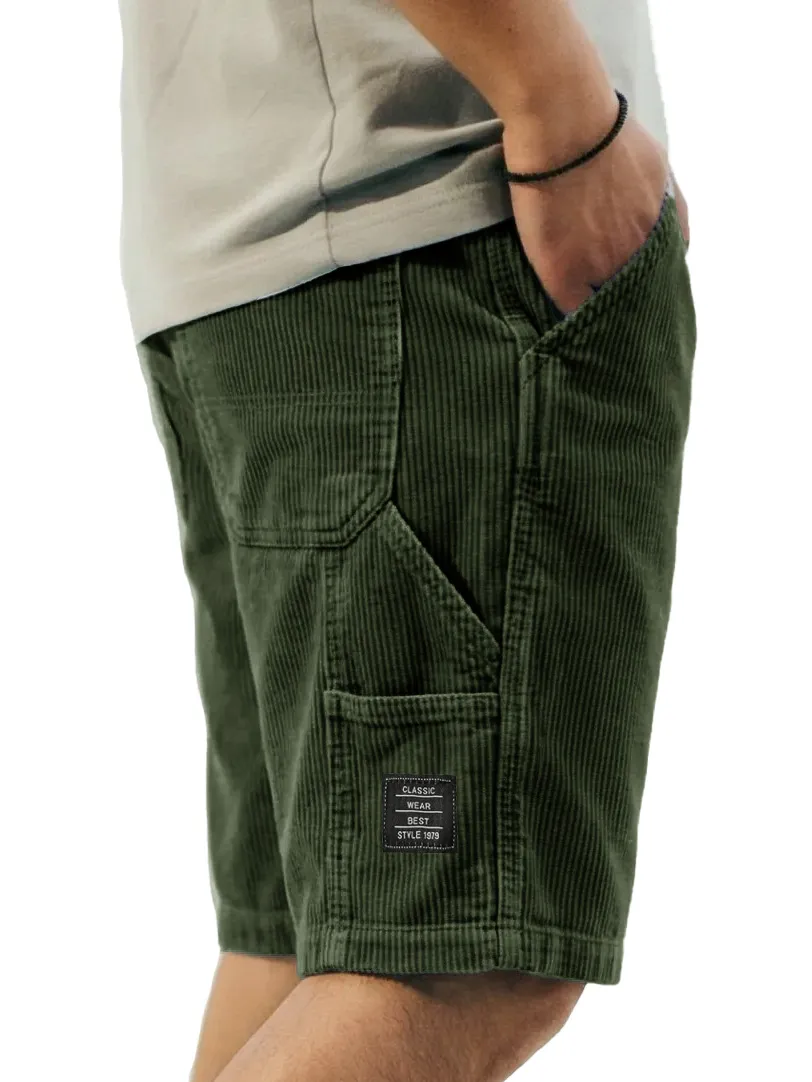 Textured Utility Pocket Relaxed Shorts