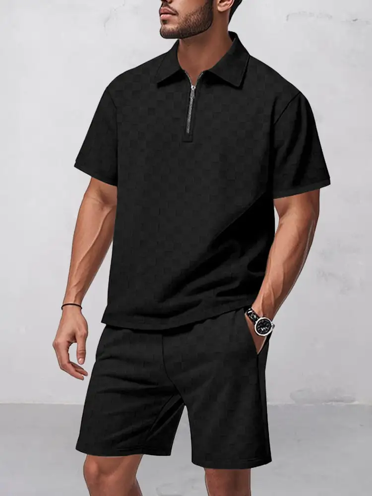 Timeless Checkered Shirt Shorts Set