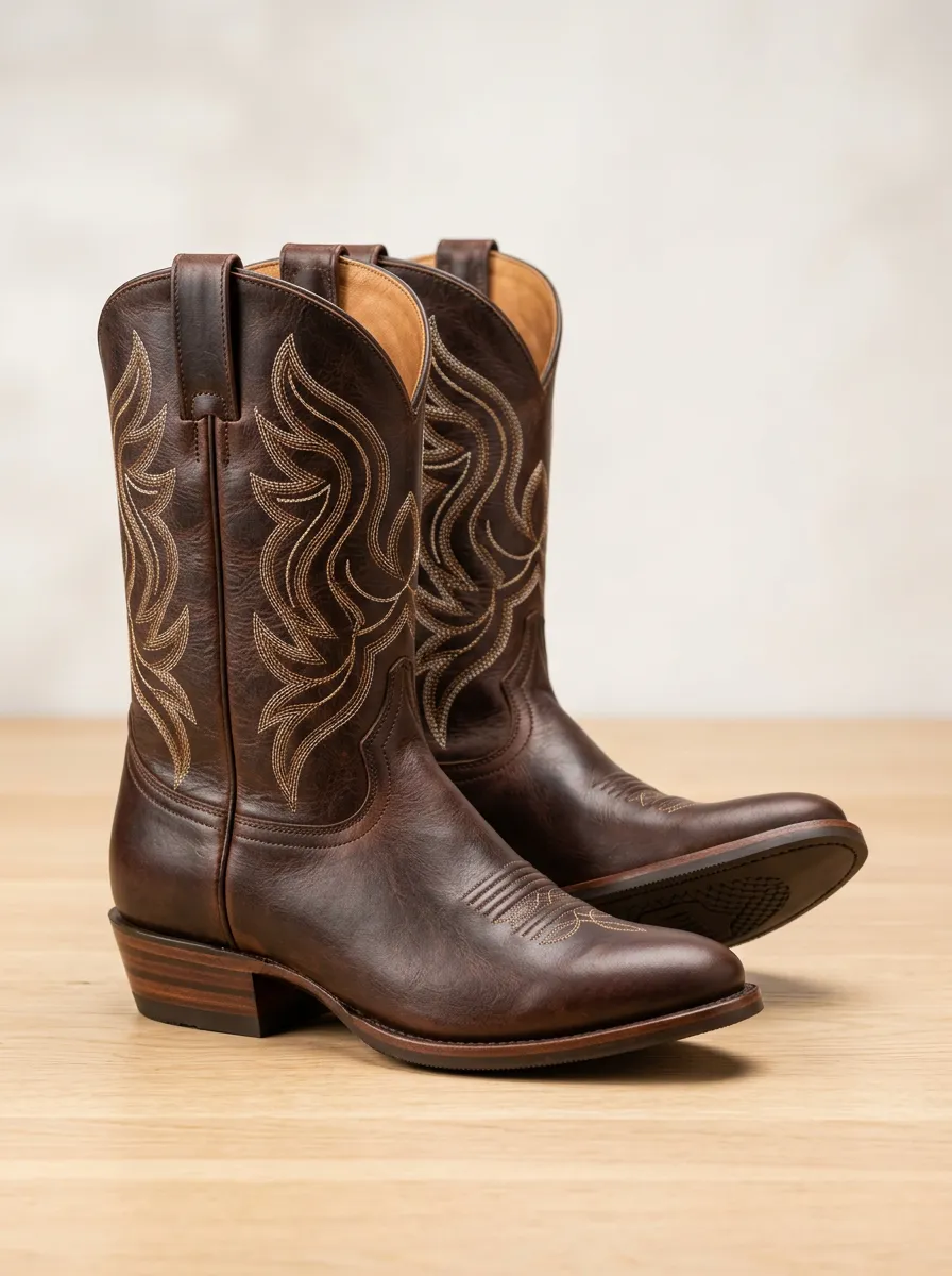 Unisex Western Cowboy Embroidered Stitched Boots