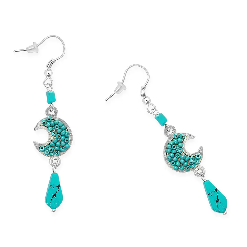 Contemporary Layered Celestial Crescent Earrings