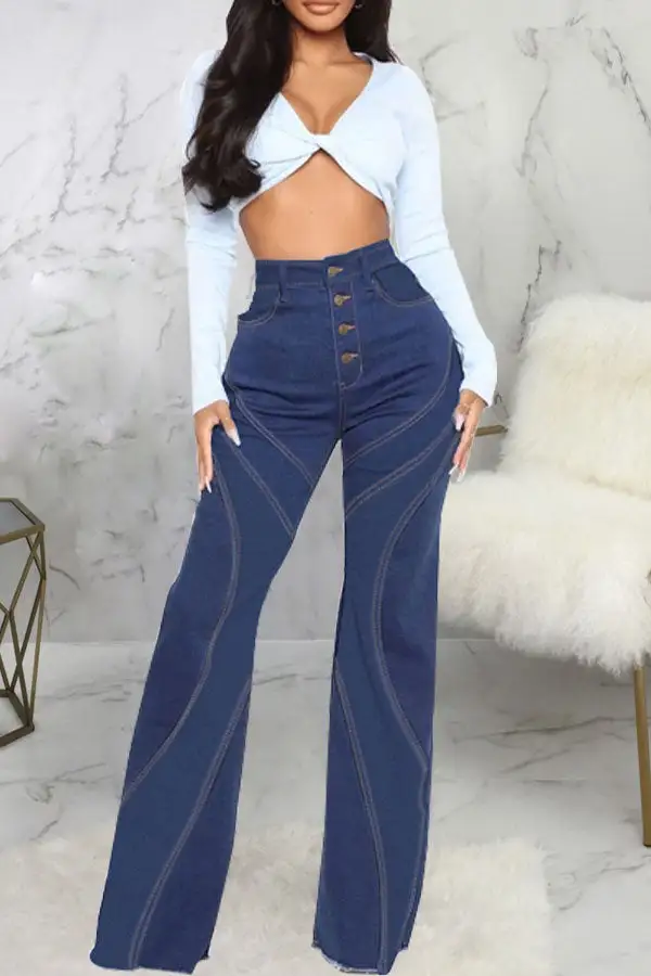 Patchwork Flared Jeans