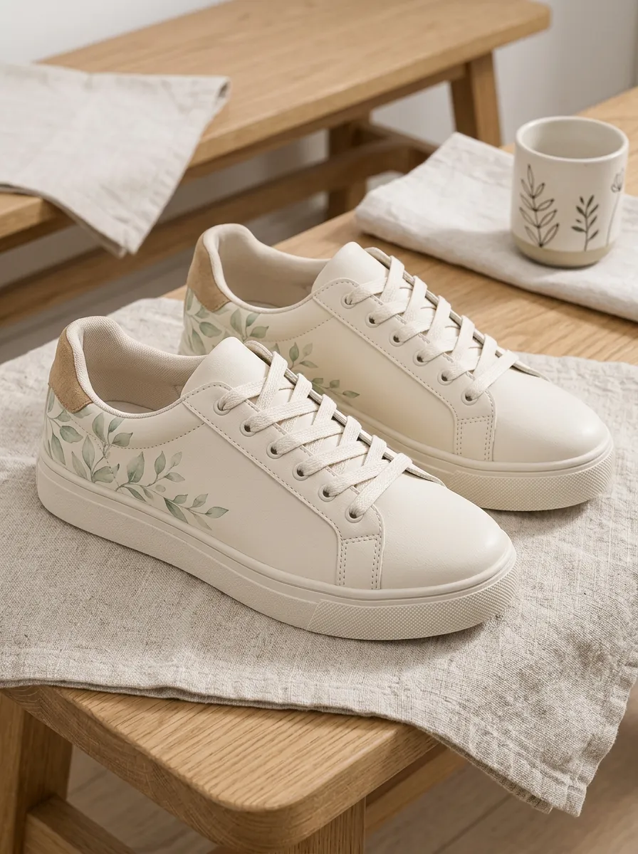 Women's Street Botanical Nature Lover Leaves Skate Shoes
