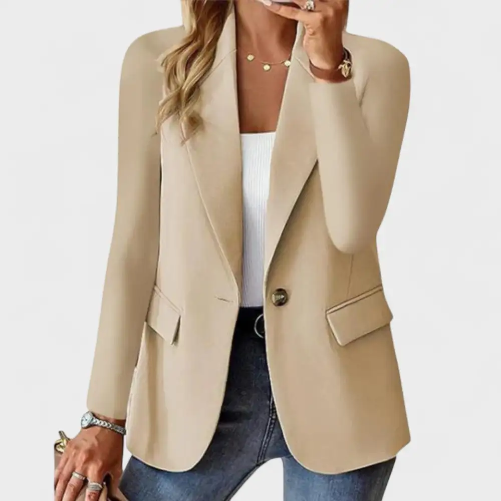 Single Button Button Front Tailored Blazer
