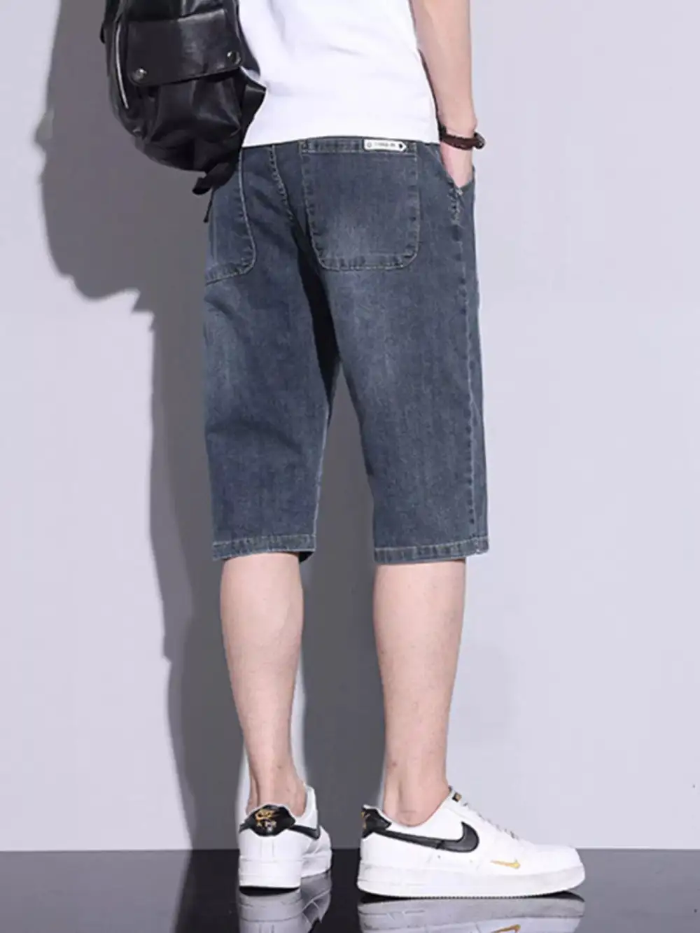 Men's Casual Washed Denim Shorts