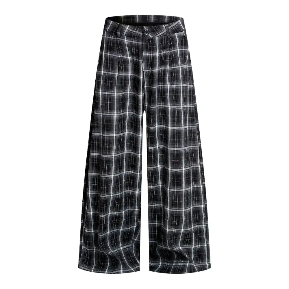 Baggy Plaid Casual Pants