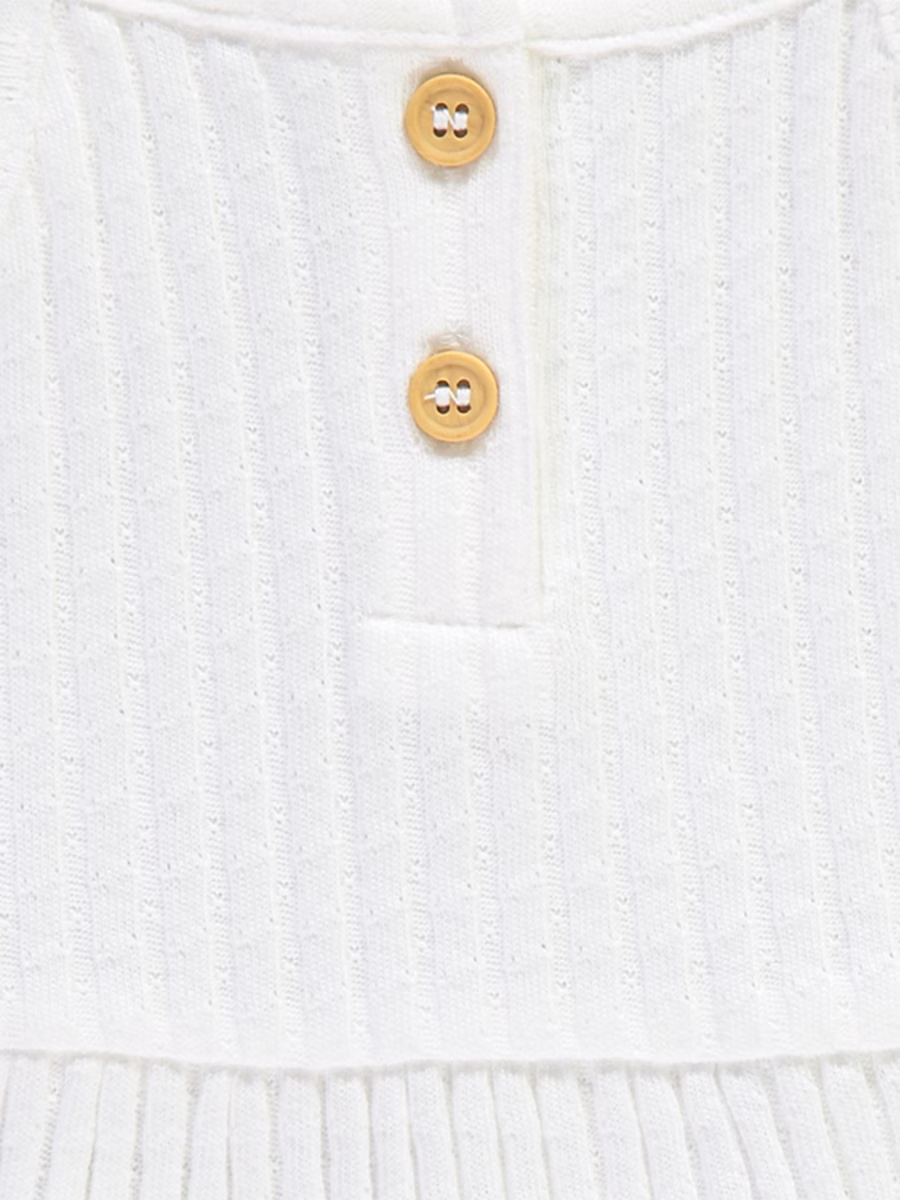 White Ribbed Peplum Cami and Shorts Set detail 2