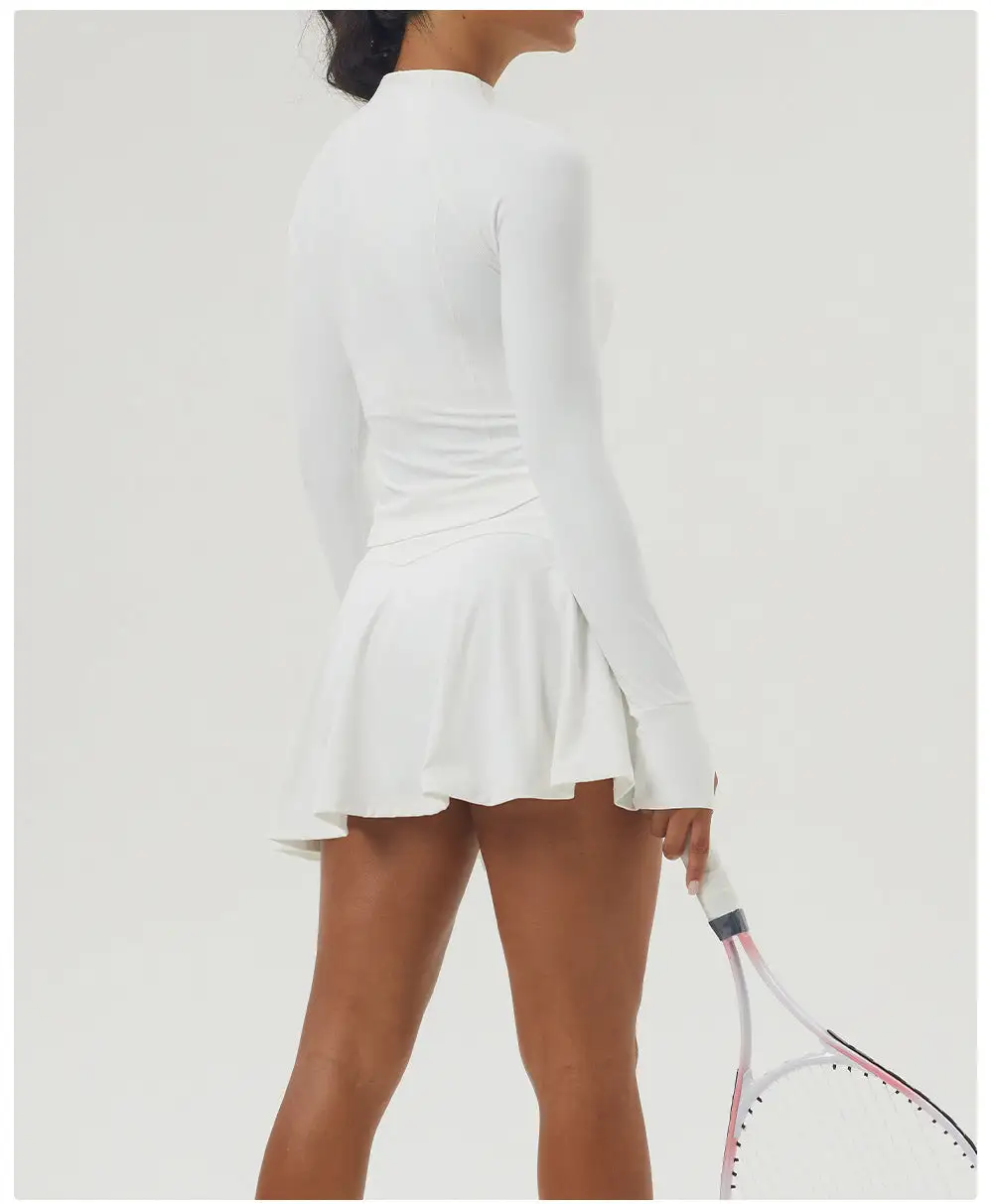 Zip-Front Tennis Jacket, Top and Skort Active Set