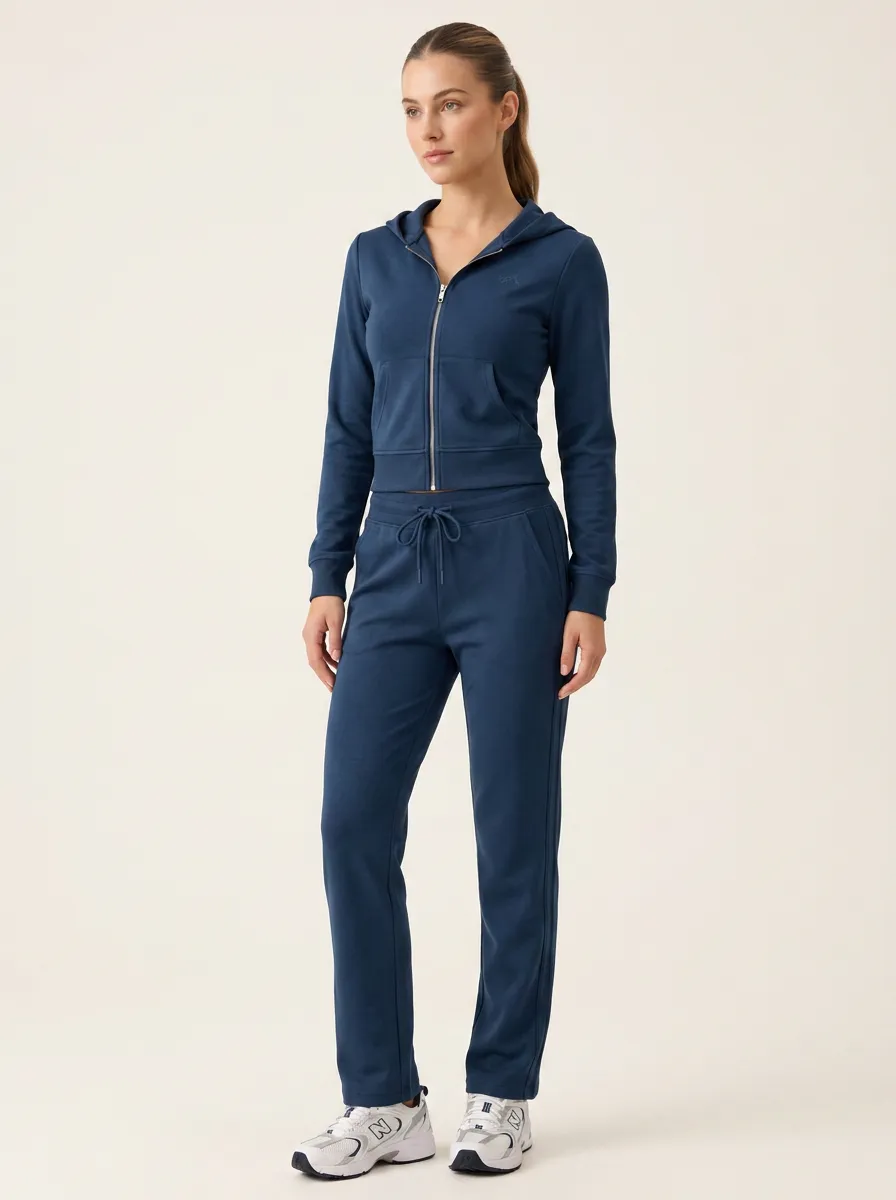 Women's Navy Zip-Up Hoodie and Track Pant Set - Zip-Up