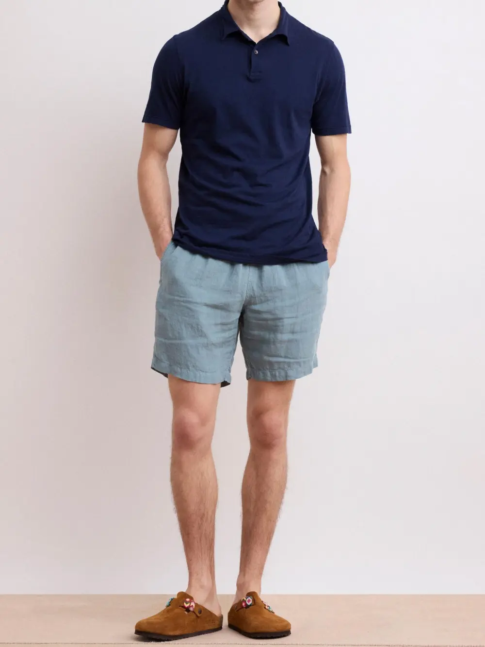 Loose Casual Comfortable Breathable Celadon Green Swim Trunks