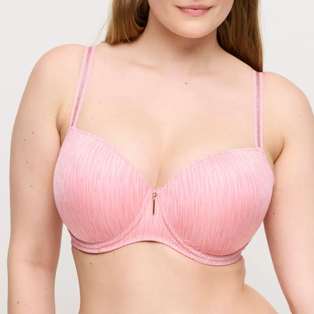 Women's Balconette Padded Seamless Shimmer Detail Smoothing Bra