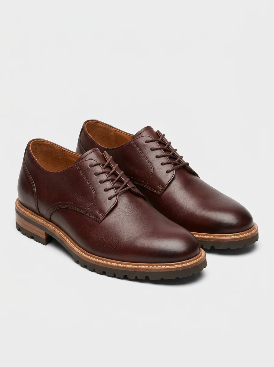Men's Modern Lug-Sole Derby Dress Shoes