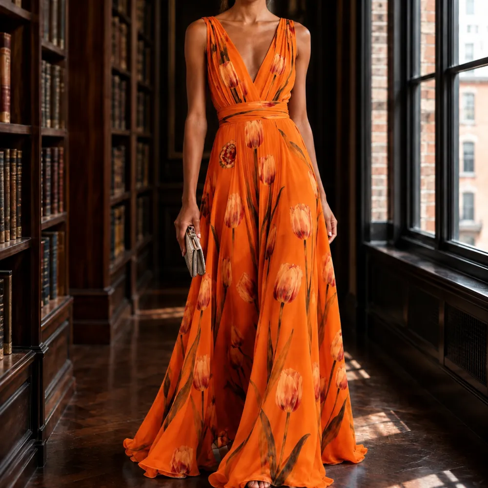 Printed Soft Maxi Dress