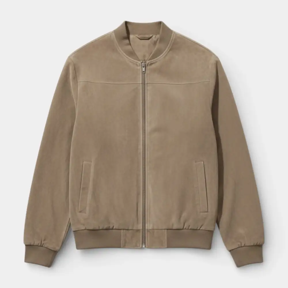 High Neck Zip Front Lightweight Bomber Jacket