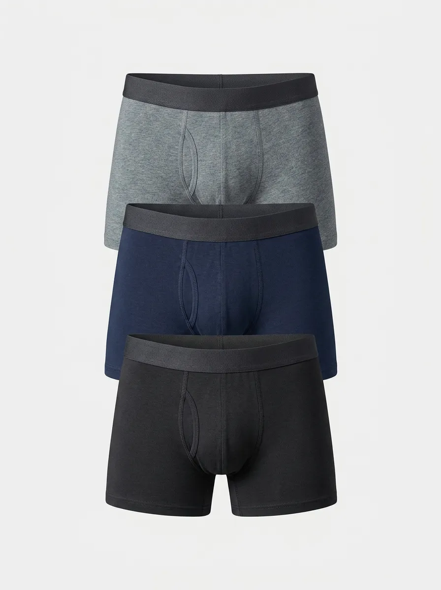 Refined Solid Basic Three-Pack Boxer Briefs