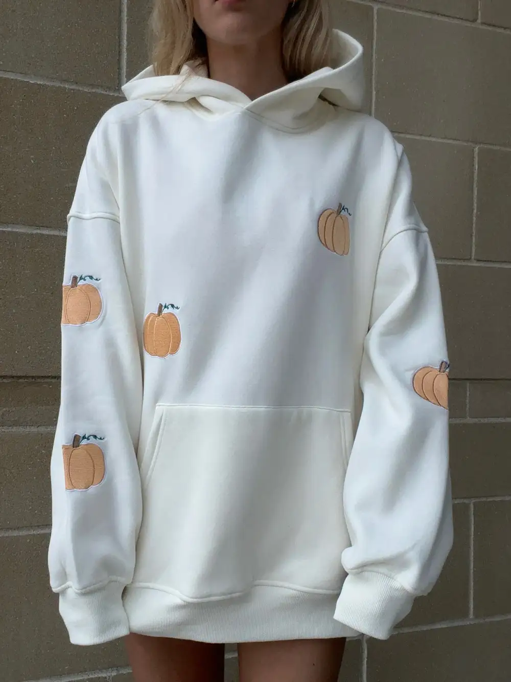 Pumpkins All Over Embroider Hoodie