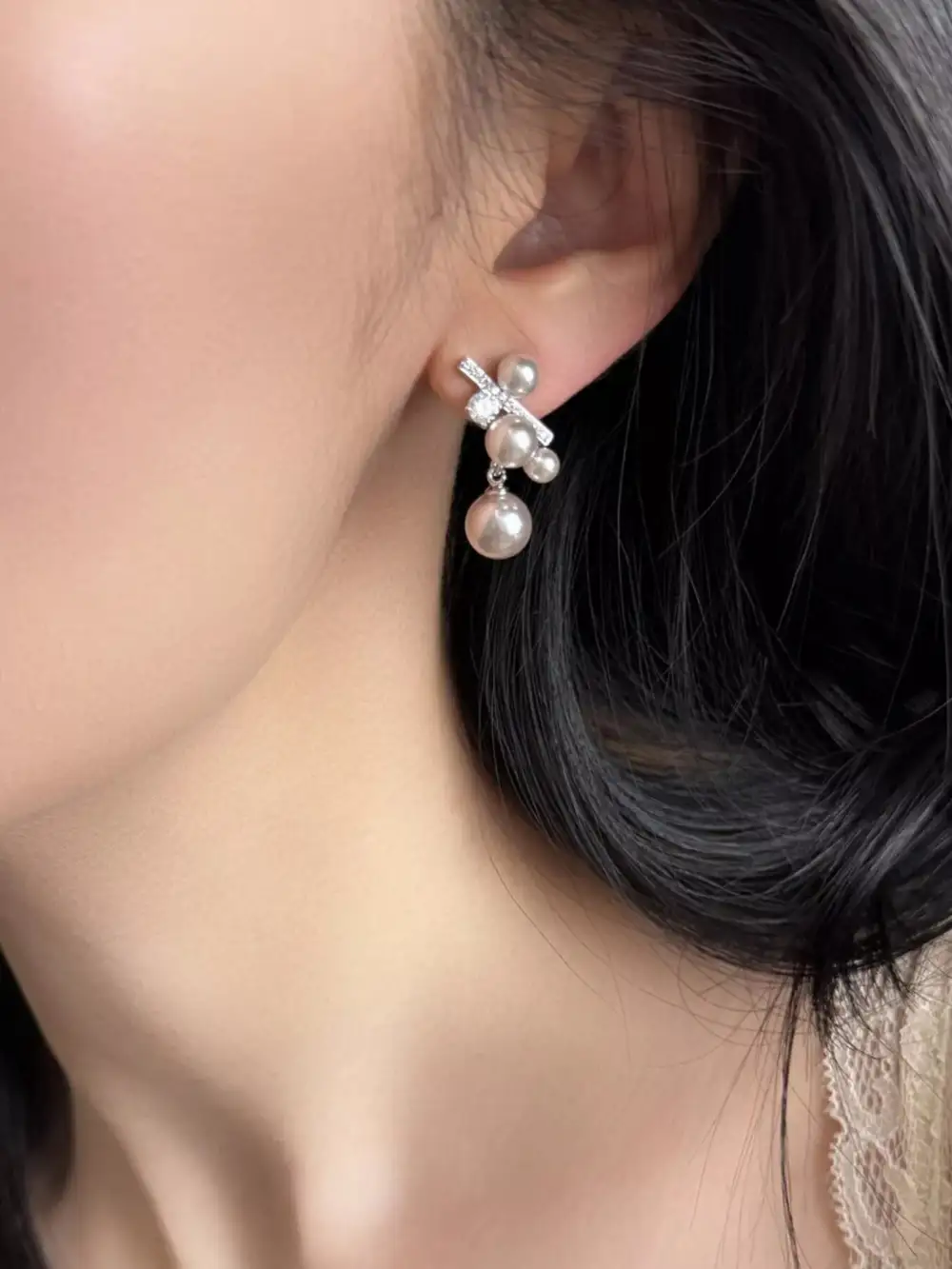 Women's Longline Pearl Drop Earrings