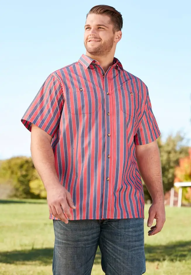 Striped Short-Sleeve Sport Shirt
