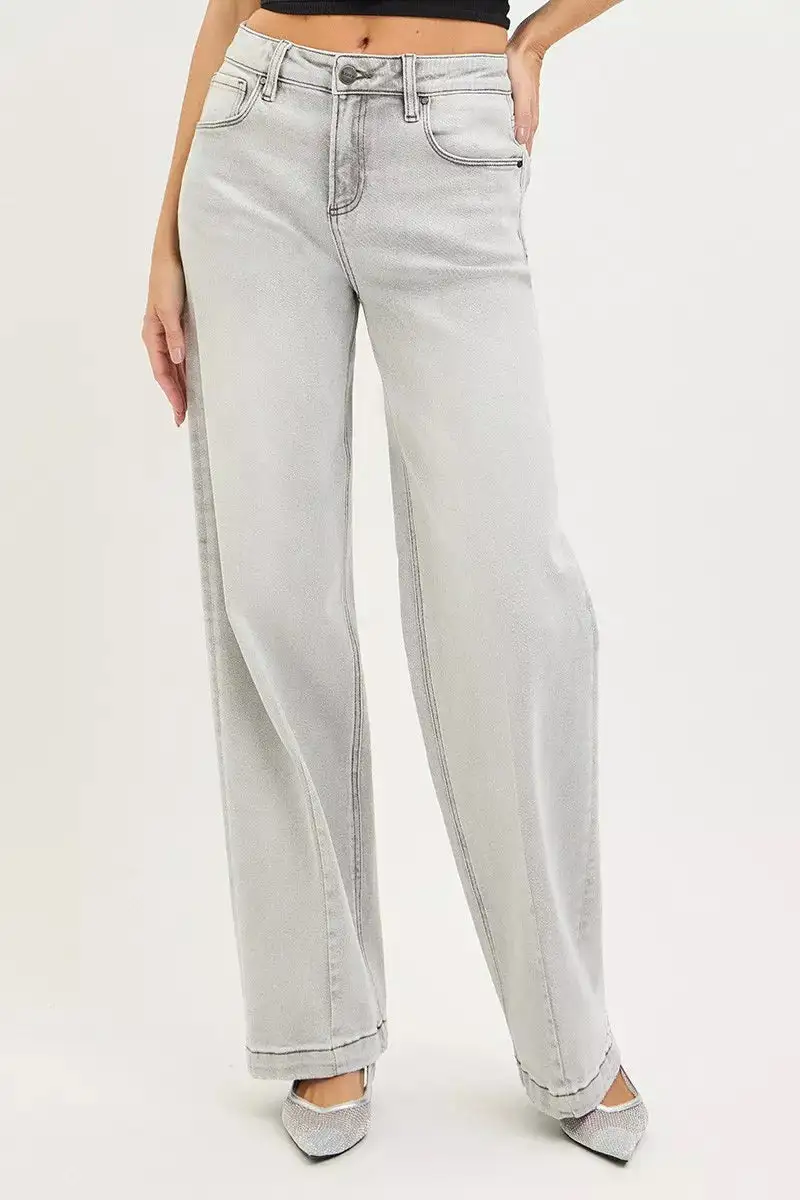 Cuffed Hem Baggy Jeans