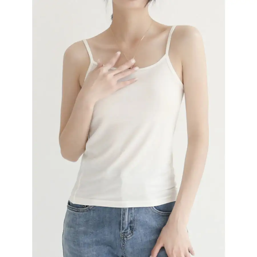 Solid Color Scoop Neck Camisole Top