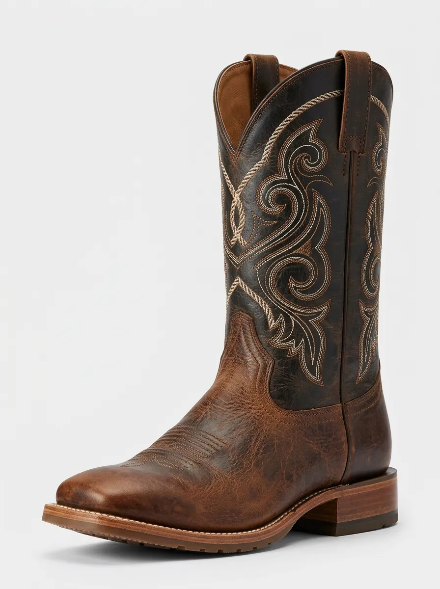 Men's Desert Inspired Western Cowboy Embroidered Cowboy Boots