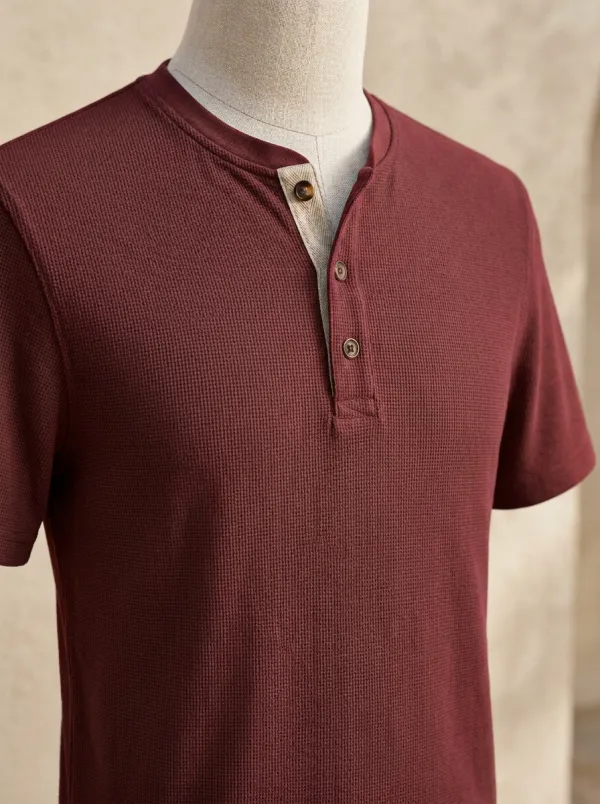 Modern Layered Men's Short-Sleeve Henley Shirt