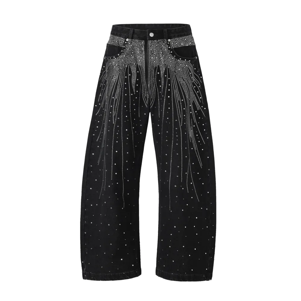 Washed Starry Slash Denim Jeans