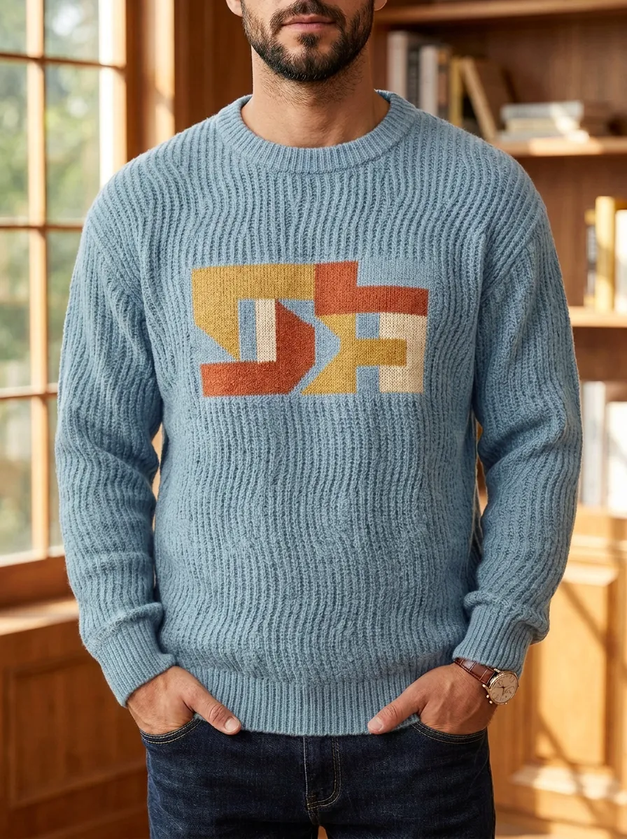 Men's Retro Geometric Sweater