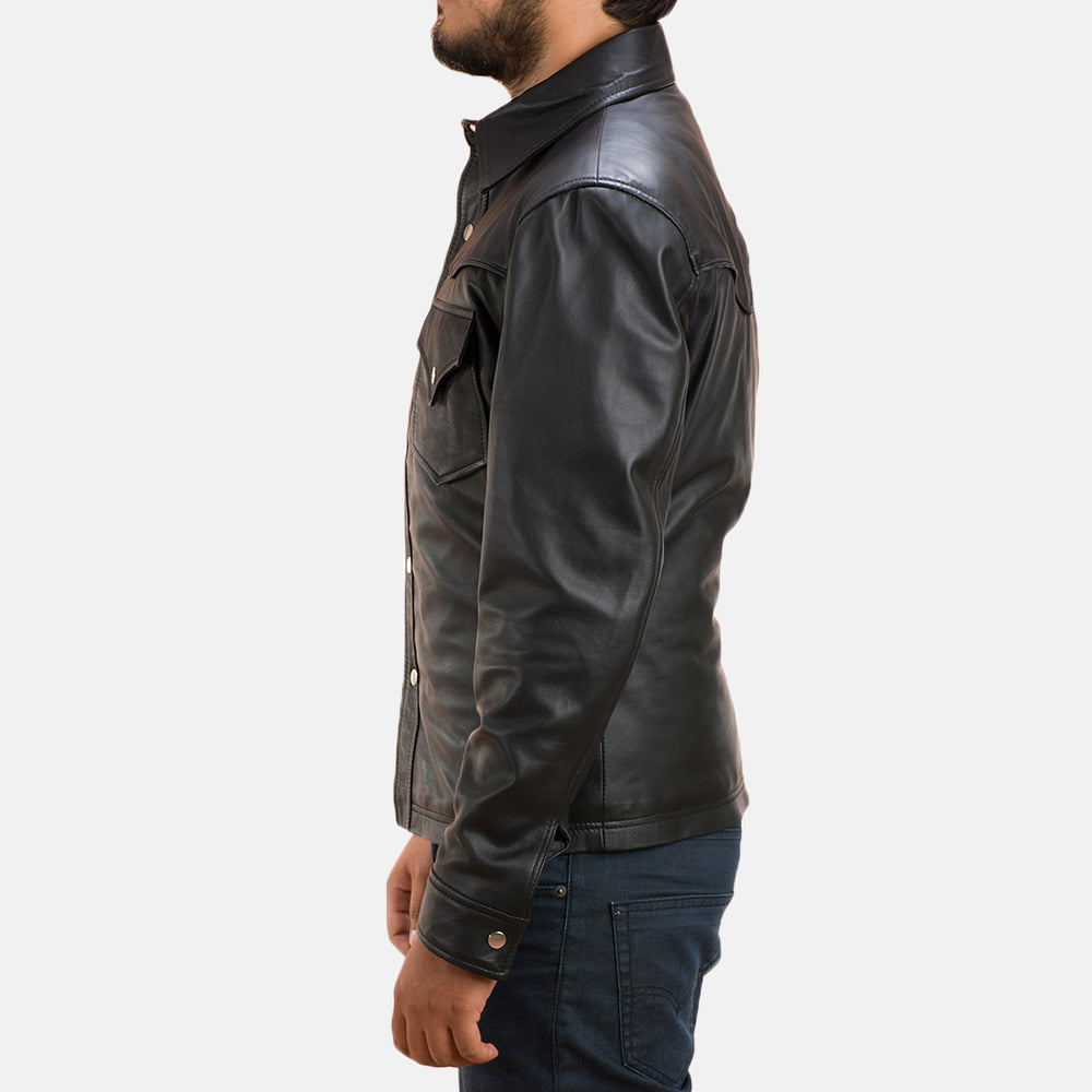 Men's Textured Leather Jacket