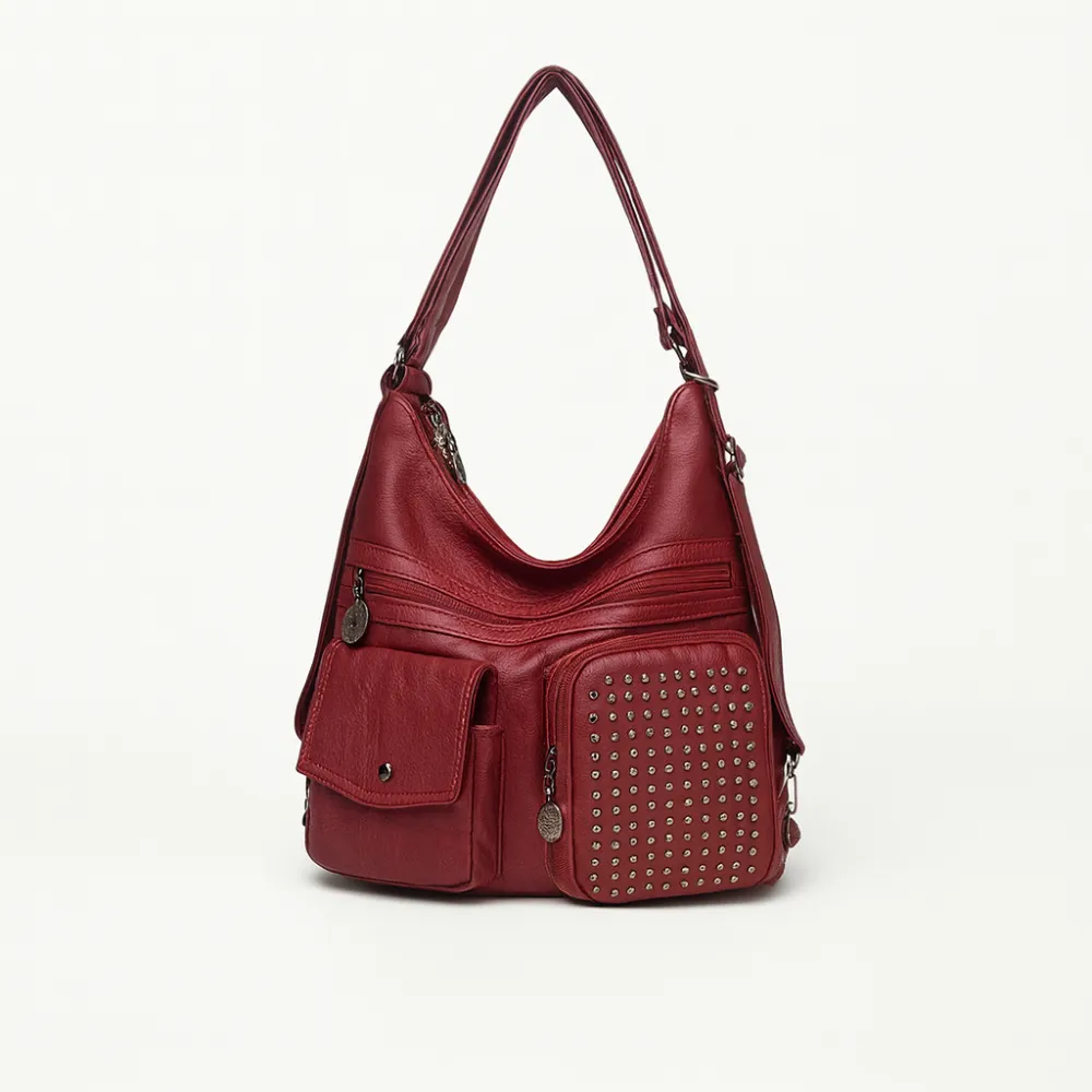 Leather Compact Casual Backpack