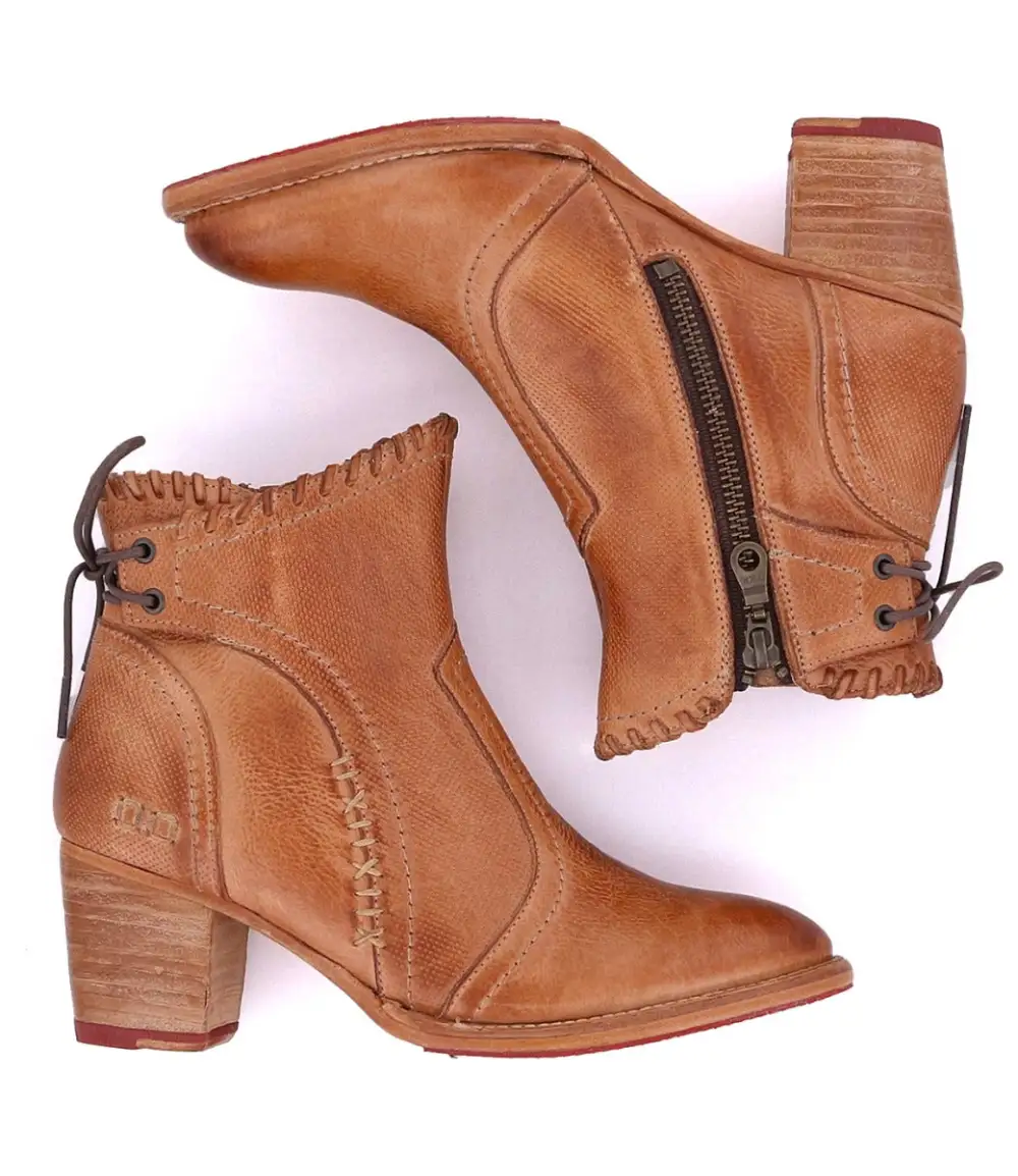 Back-Lace Side-Zip Ankle Boots