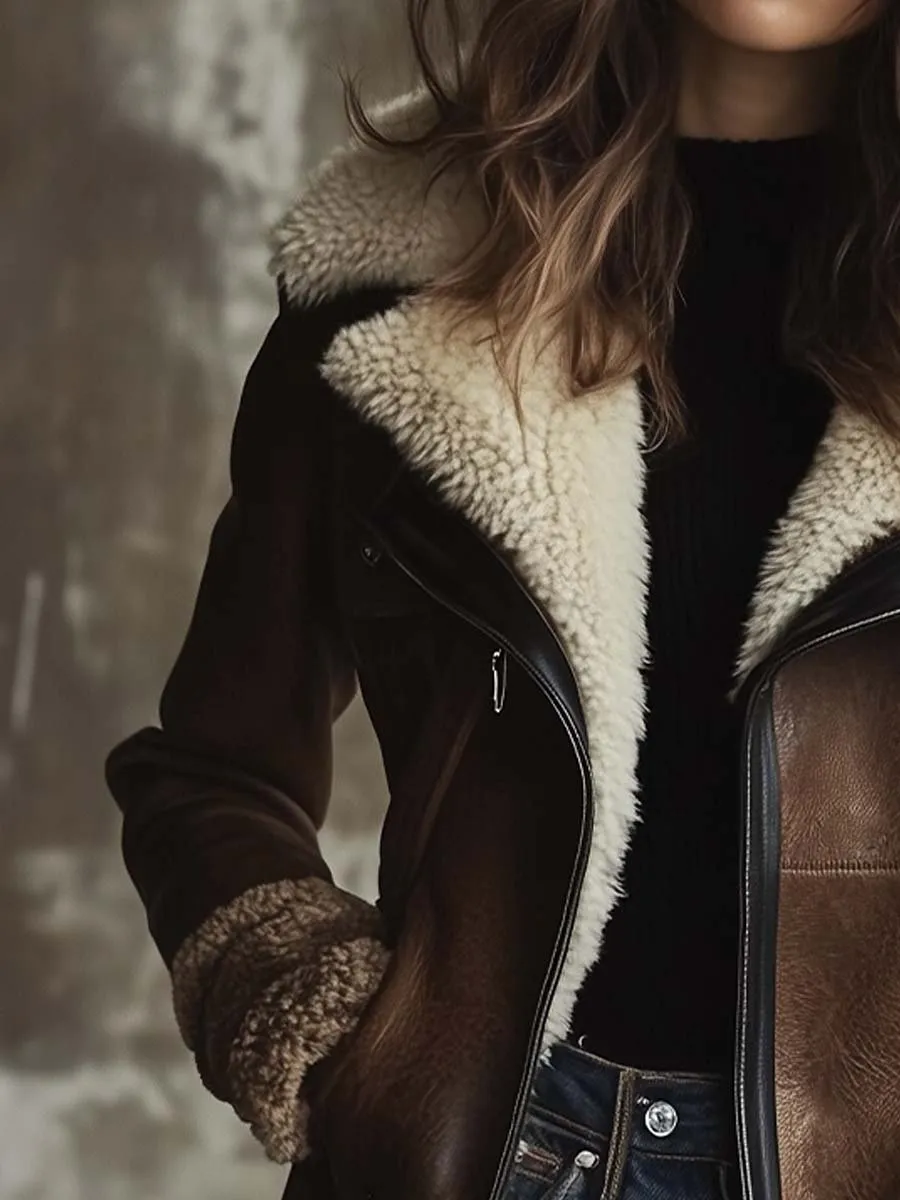 Faux-Leather Vintage Boho Coat