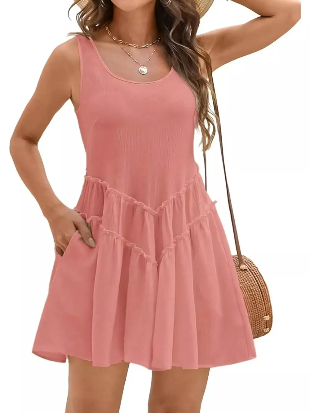 Casual Everyday Round Neck Sleeveless Mini Dress