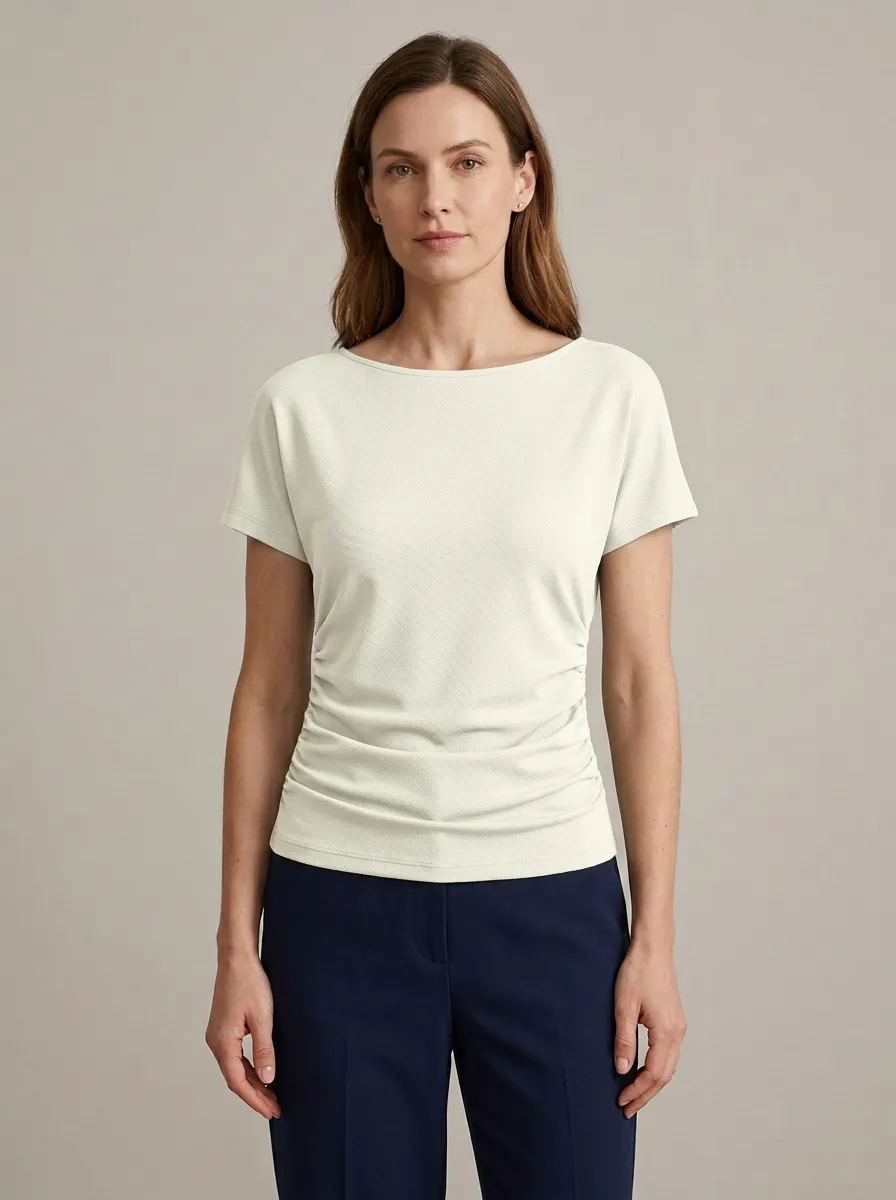 Side-Ruched Ruched Waist-Shaped Fitted Top