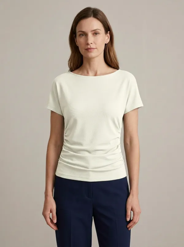 Side-Ruched Ruched Waist-Shaped Fitted Top
