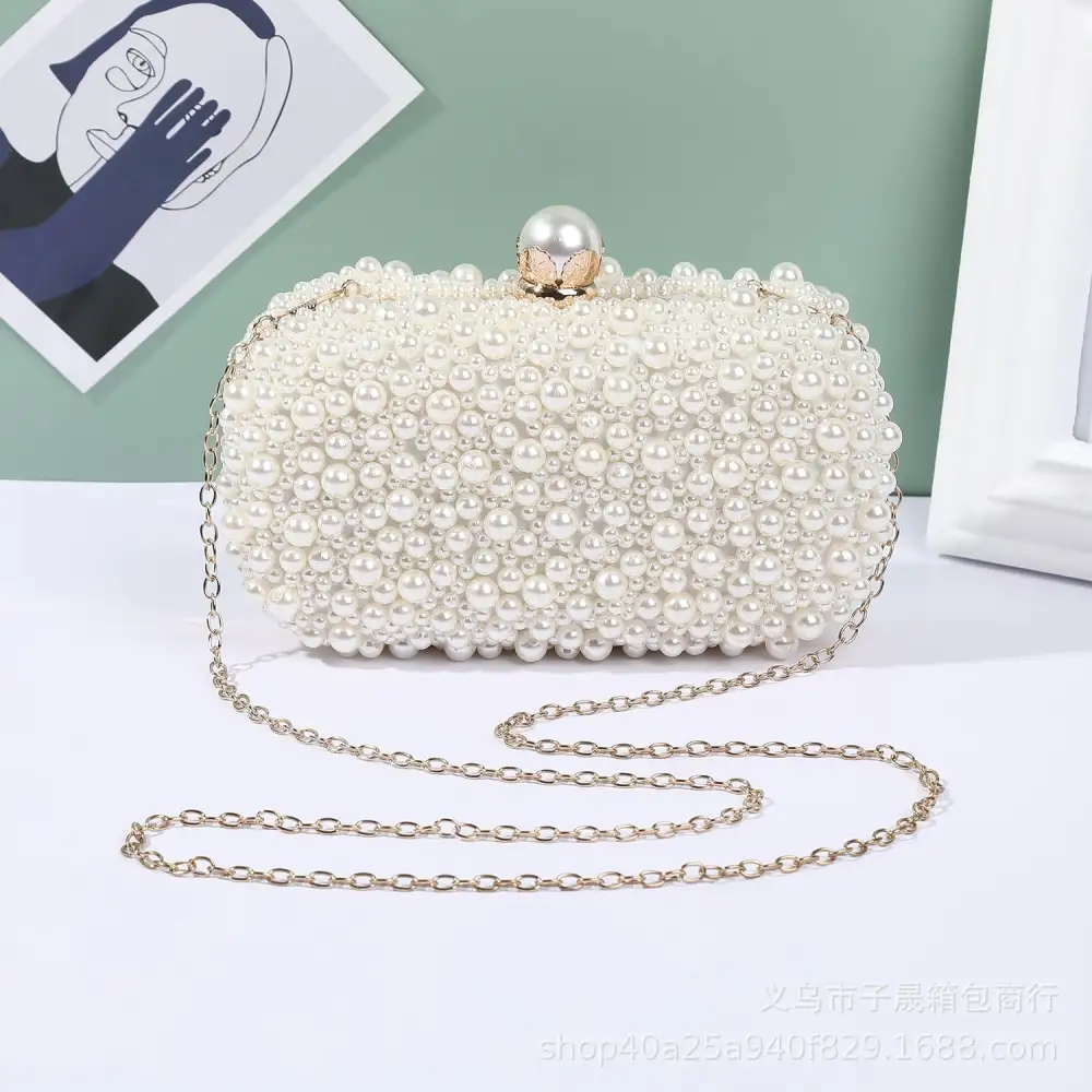 Structured Pearl Clutch Bag