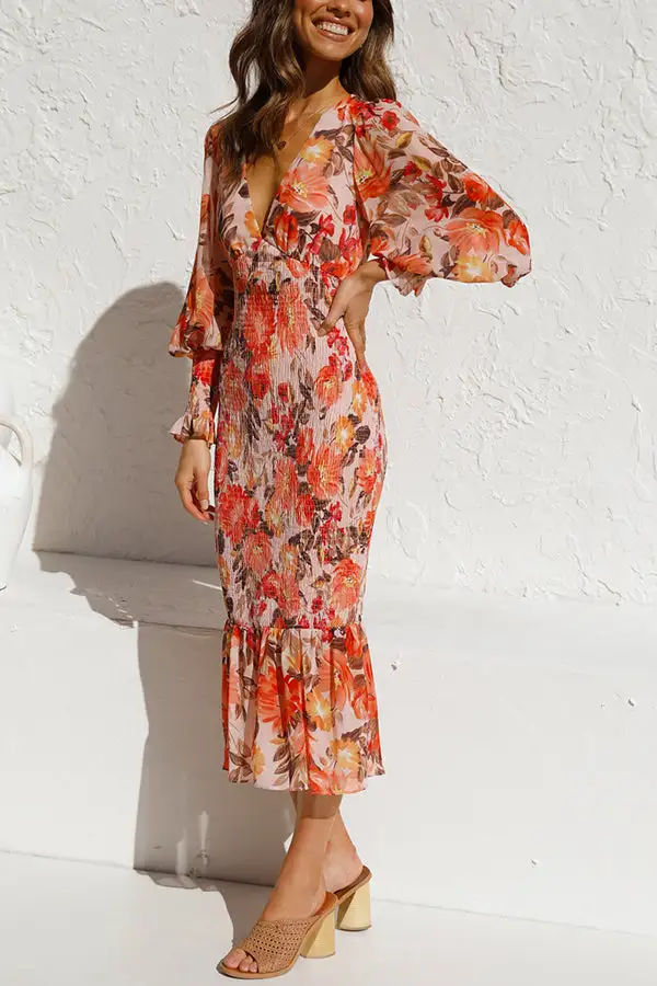 Modern Smocked Coordinating Top And Midi Skirt Set