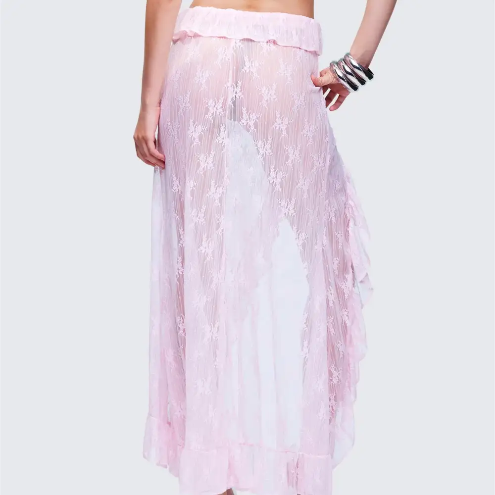 Midi Mini Lace Ruffled Skirt
