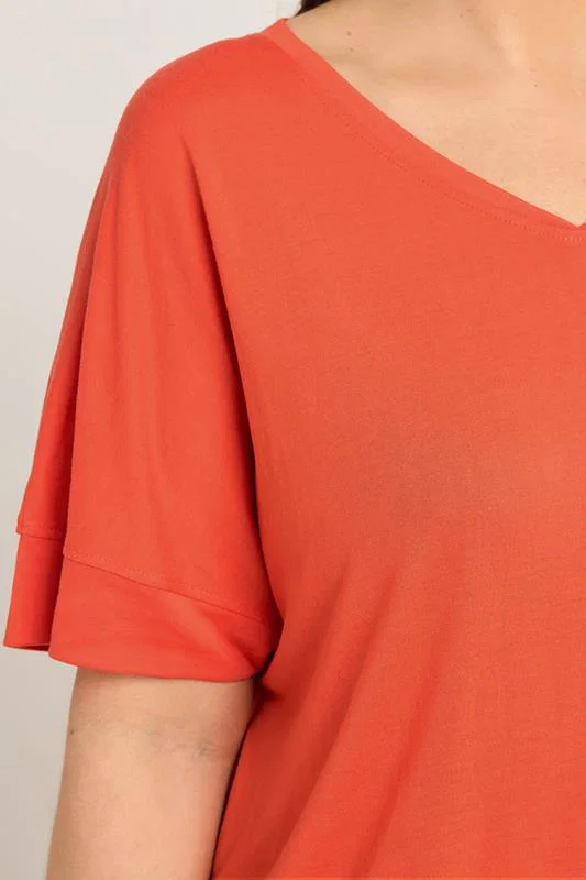 Orange Short Sleeve Modal Rich T-Shirt detail 3