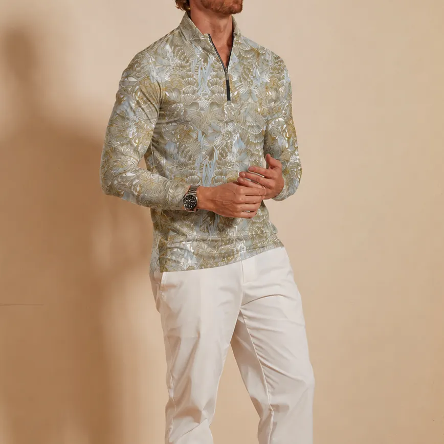 Easygoing Lightweight Long Sleeve Pullover Golf Shirt
