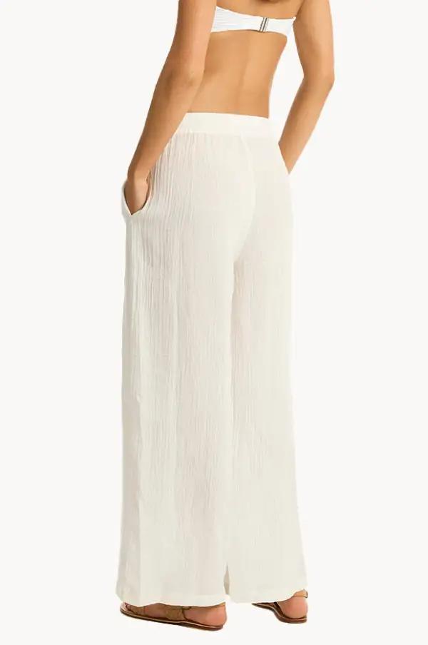 High Rise Gauze Wide Leg Pants