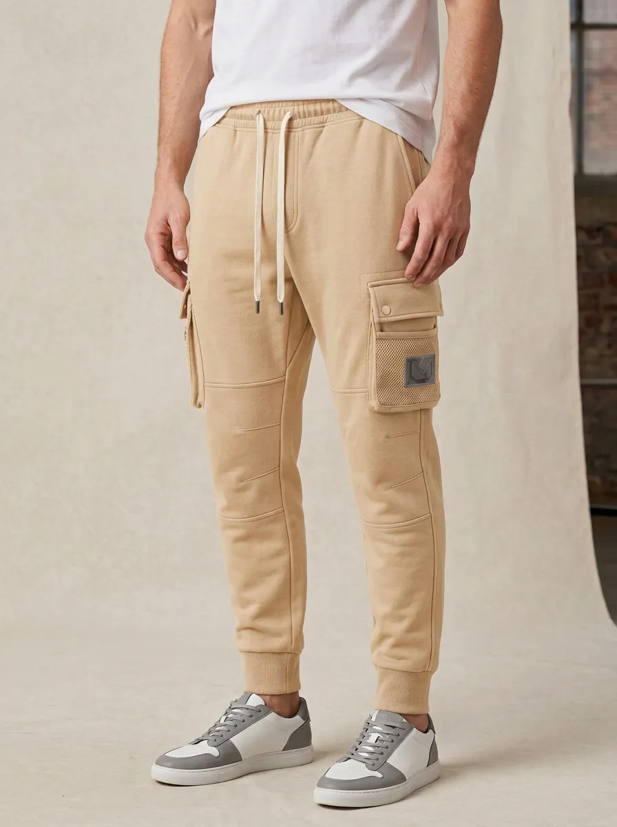 Active Graphic Print Design Men's Cargo Jogger Pants