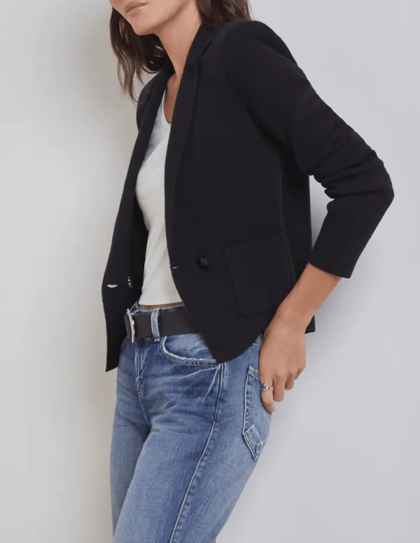 Cotton Acrylic-Blend Knit Jacket
