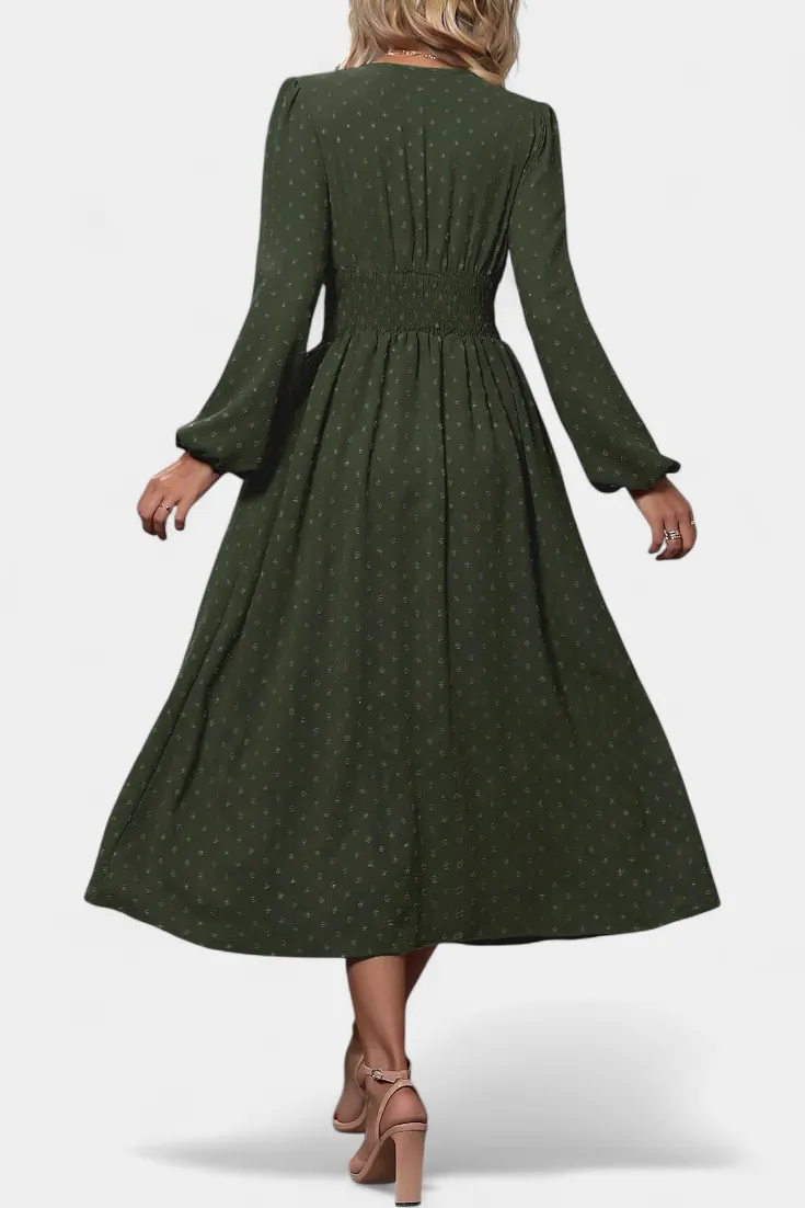 Polka-Dot Midi Dress