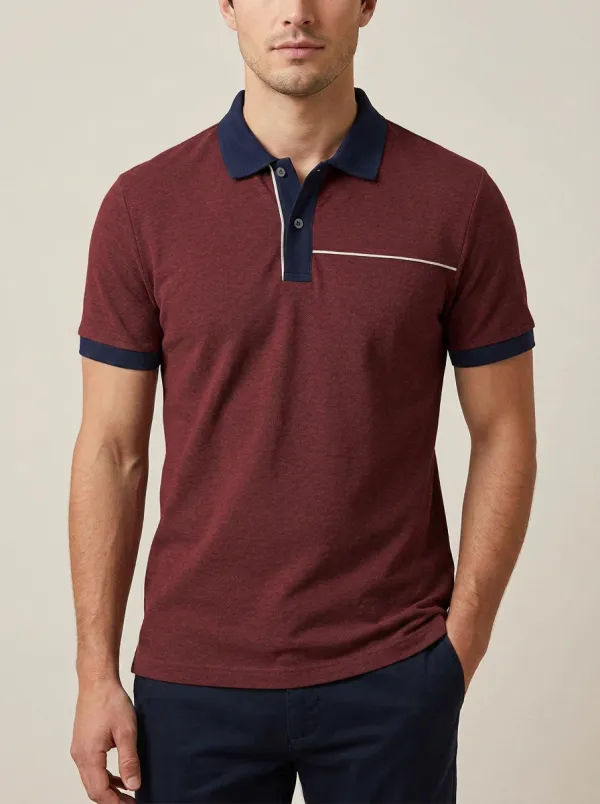 Men's Classic Everyday Colorblock Polo Shirt