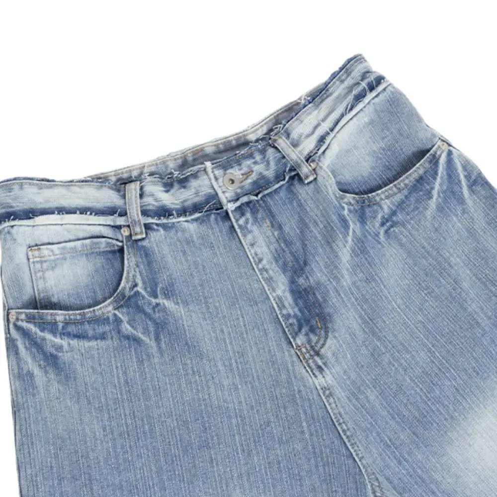 Baggy Distressed Washed Denim Jeans