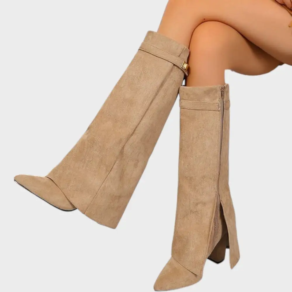 Square Toe Suede Tall Boots